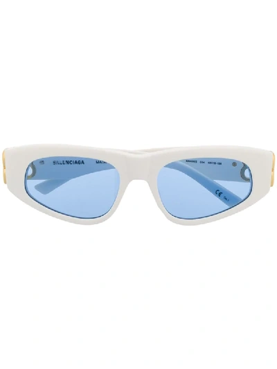 Shop Balenciaga Cat-eye Frame Tinted Sunglasses In White