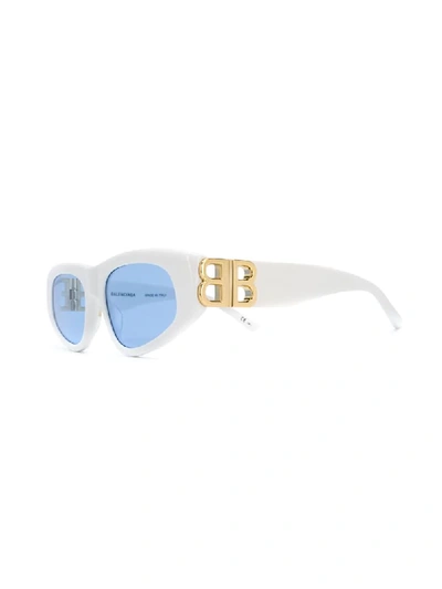 Shop Balenciaga Cat-eye Frame Tinted Sunglasses In White