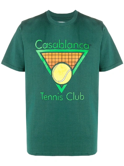 Shop Casablanca Tennis Club Icon T-shirt In Green