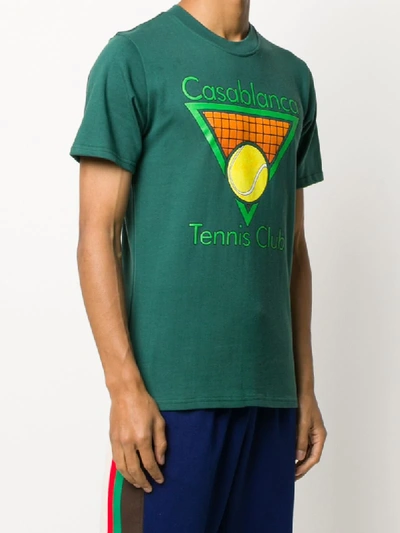 Shop Casablanca Tennis Club Icon T-shirt In Green