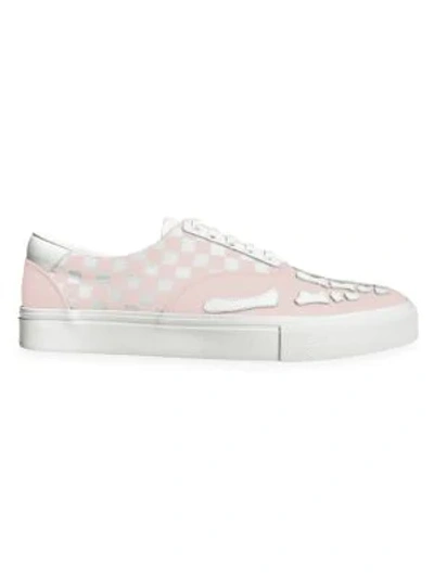 Shop Amiri Checkered Low-top Sneakers In Pink White