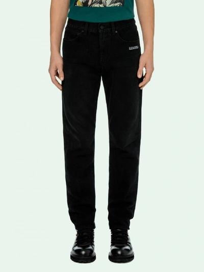 Shop Off-white Slim Cotton Denim Jeans In Black