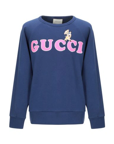 Shop Gucci Sweatshirt In Dark Blue