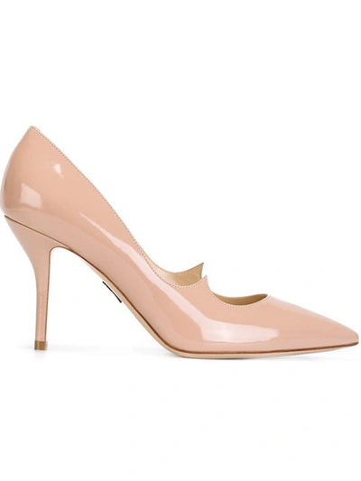 Paul Andrew 105mm Zenadia Brushed Leather Pumps, Nude