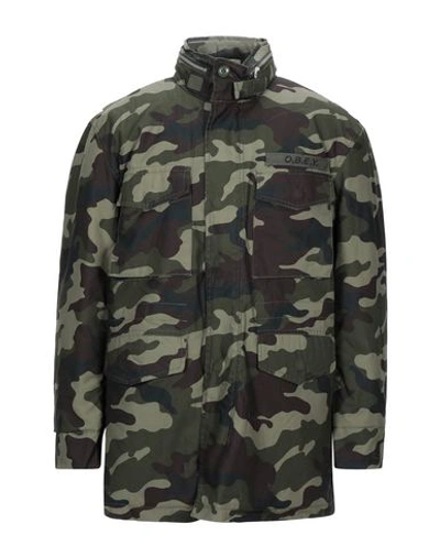 Shop Obey Jacket In Military Green