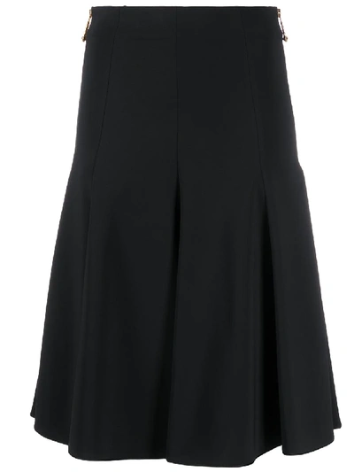 Shop Versace Flared A-line Midi Skirt In Black