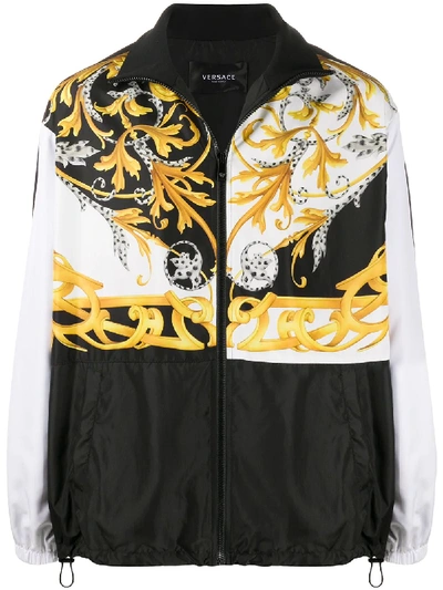 Shop Versace Baroque Print Jacket In White