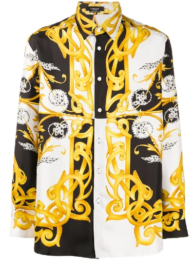 Shop Versace Graphic Print Shirt In White