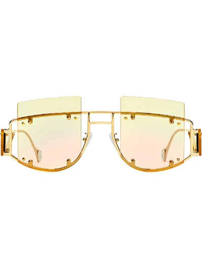 Shop Fenty Antisocial Sunglasses In Gold