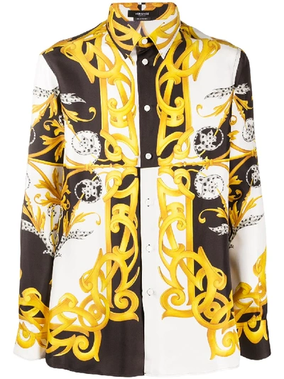 Shop Versace Graphic Print Shirt In White