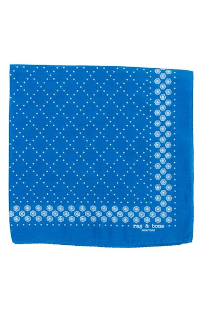 Shop Rag & Bone Medallion Bandana Silk Blend Scarf In Blue Multi