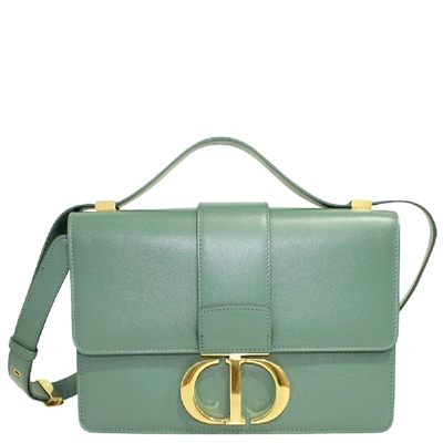 Pre-owned Dior Green Leather 30 Montaigne Flap Shoulder Bag