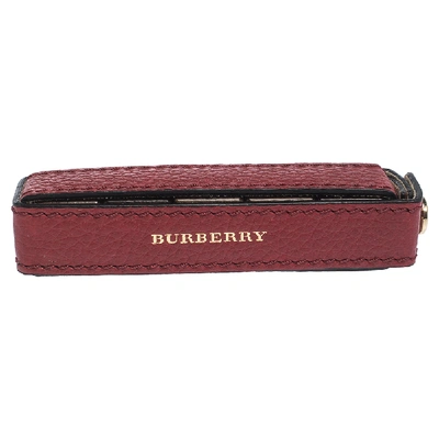 Pre-owned Burberry Red Leather Case & 5 Dice Set