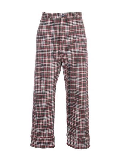 Shop Marni Check Techno Jersey Pants In Brown