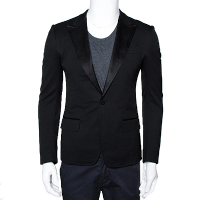 Pre-owned Gucci Black Wool Tuxedo Blazer Xs