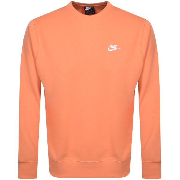 nike club crew sweatshirt orange
