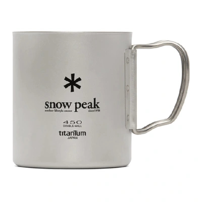 Shop Snow Peak Silver Double Wall 450 Mug In Titanium