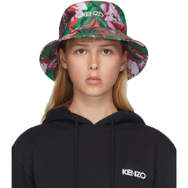 pink floral bucket hat