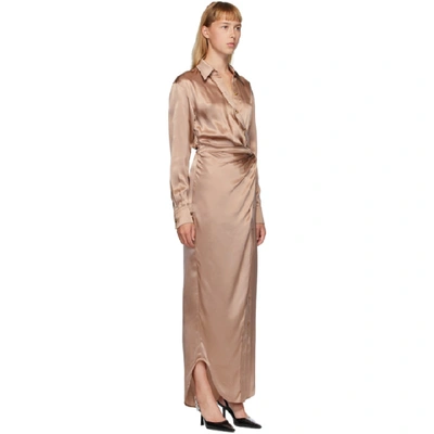 Shop Alexander Wang T Pink Silk Twist Long Dress In 260 Rose Be