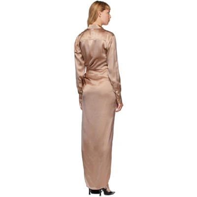 Shop Alexander Wang T Pink Silk Twist Long Dress In 260 Rose Be