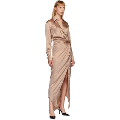 Shop Alexander Wang T Pink Silk Twist Long Dress In 260 Rose Be