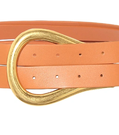 Shop Bottega Veneta Leather Belt In Orange