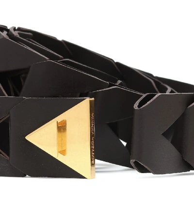 Shop Bottega Veneta Cut-out Leather Belt In Black