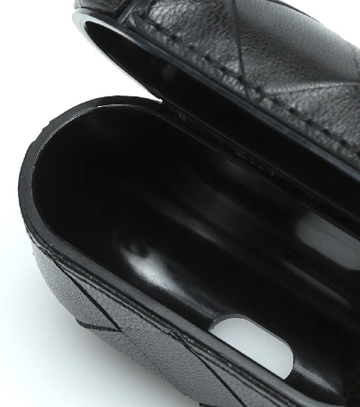 Shop Bottega Veneta Intrecciato Leather Airpods Case In Black