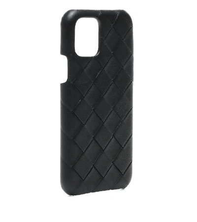 Shop Bottega Veneta Intrecciato Leather Iphone 11 Pro Case In Black