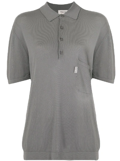 Shop Rochas Kurzärmeliges Poloshirt In Grey