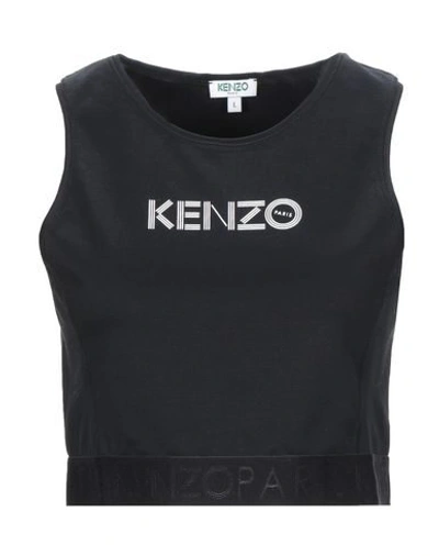 Shop Kenzo Woman Tank Top Black Size L Cotton, Elastane