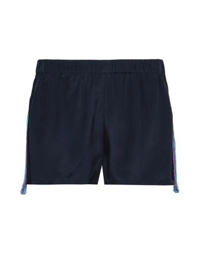 Shop Figue Woman Shorts & Bermuda Shorts Midnight Blue Size Xs Silk