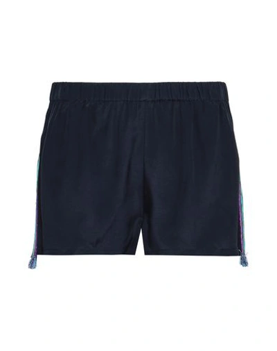 Figue Woman Shorts & Bermuda Shorts Midnight Blue Size Xs Silk In Blue