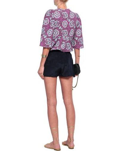 Shop Figue Woman Shorts & Bermuda Shorts Midnight Blue Size Xs Silk