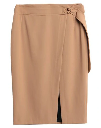 LIU •JO LIU •JO WOMAN MIDI SKIRT CAMEL SIZE 12 POLYESTER, VISCOSE, ELASTANE 13481110PI 3