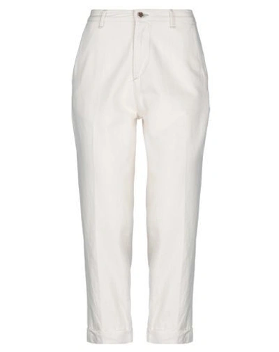 Shop Care Label Woman Pants Ivory Size 27 Cotton In White