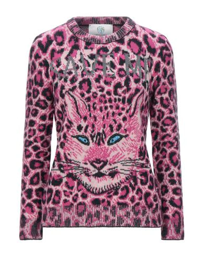 Shop Alberta Ferretti Woman Sweater Fuchsia Size 6 Virgin Wool In Pink