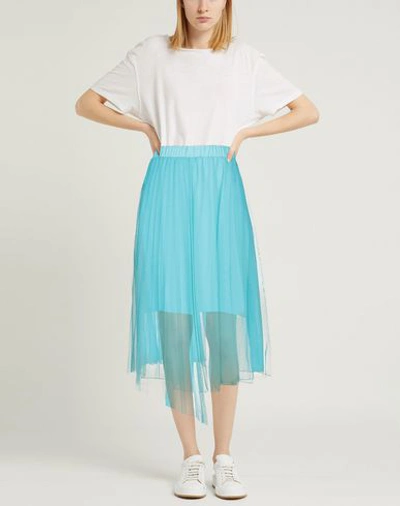 Shop Patrizia Pepe Midi Skirts In Turquoise