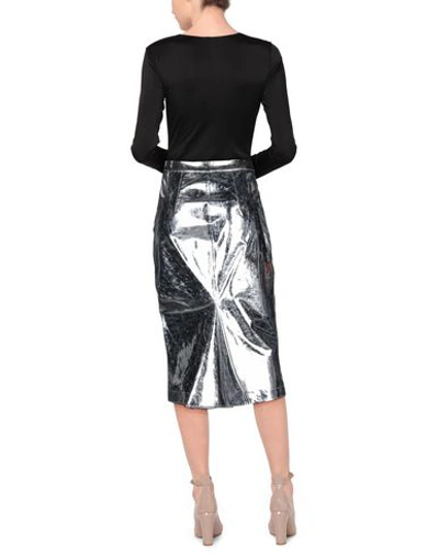 Shop Mcq By Alexander Mcqueen Midi Skirts In Silver