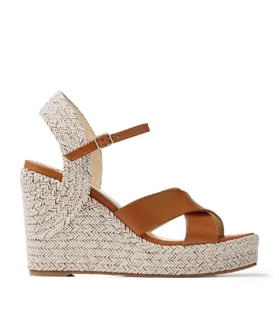 Shop Jimmy Choo Dellena 100 Leather Wedge Sandals