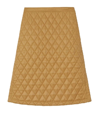 Shop Burberry Diamond-quilted A-line Skirt