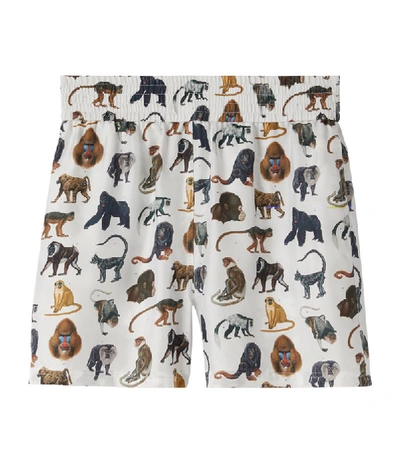 Shop Burberry Silk Monkey-print Shorts