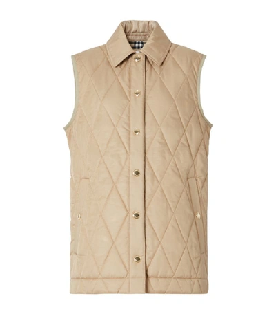 Shop Burberry Diamond-quilted Gilet