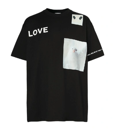 Shop Burberry Slogan Graphic Oversized T-shirt