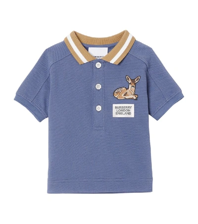 Shop Burberry Kids Deer Patch Polo Shirt (6-24 Months)