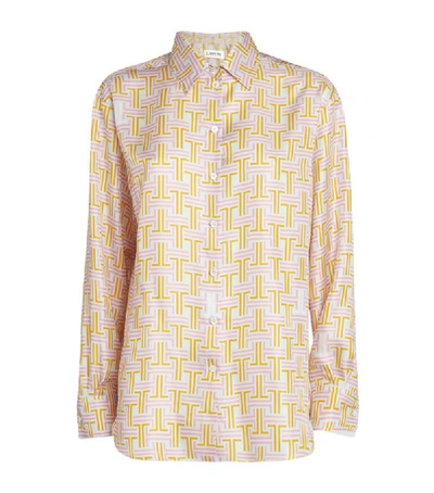 Shop Lanvin Geometric Print Silk Shirt
