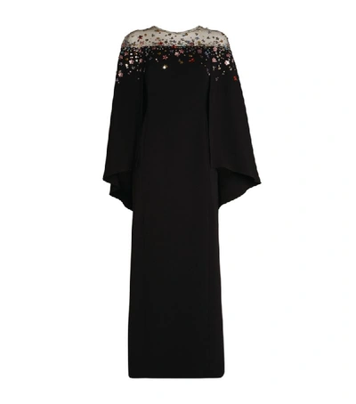 Shop Jenny Packham Remy Sequin-embellished Cape Gown