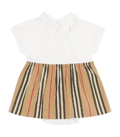 Shop Burberry Kids Icon Stripe Skirted Bodysuit (1-18 Months)