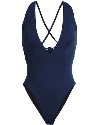 Shop Skin One-piece Swimsuits In Dark Blue