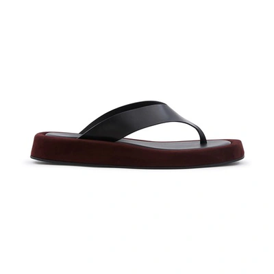 Shop The Row Ginza Sandals In Black Burgundy